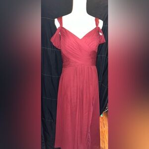 Azazie off the shoulder chiffon dress